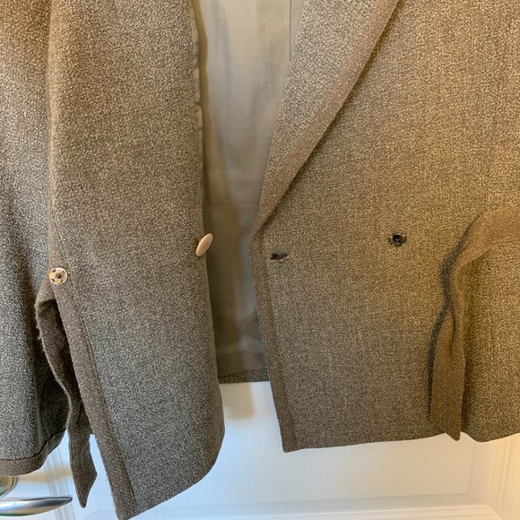 Tan Blazer Suit Jacket (Part of Matching Set/shoulder 15.5"/length 22") - Picture 3 of 4